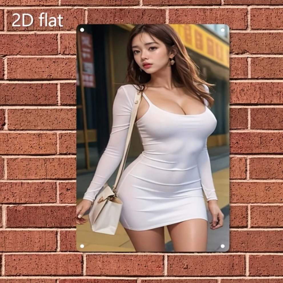 Asian Street Fashion Girls - Металлическая настенная табличка HD с изображением