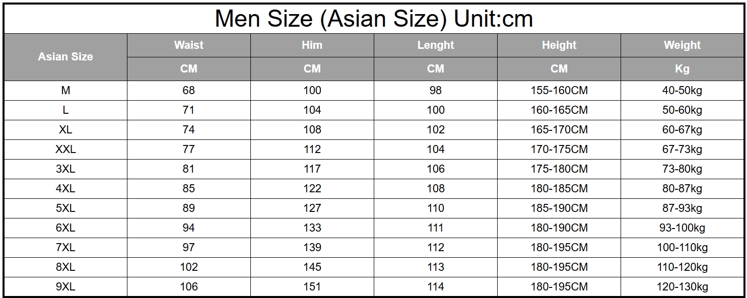 Большие размеры 7XL, 8XL, 9XL, – обзор и цена Running Pant Jogger